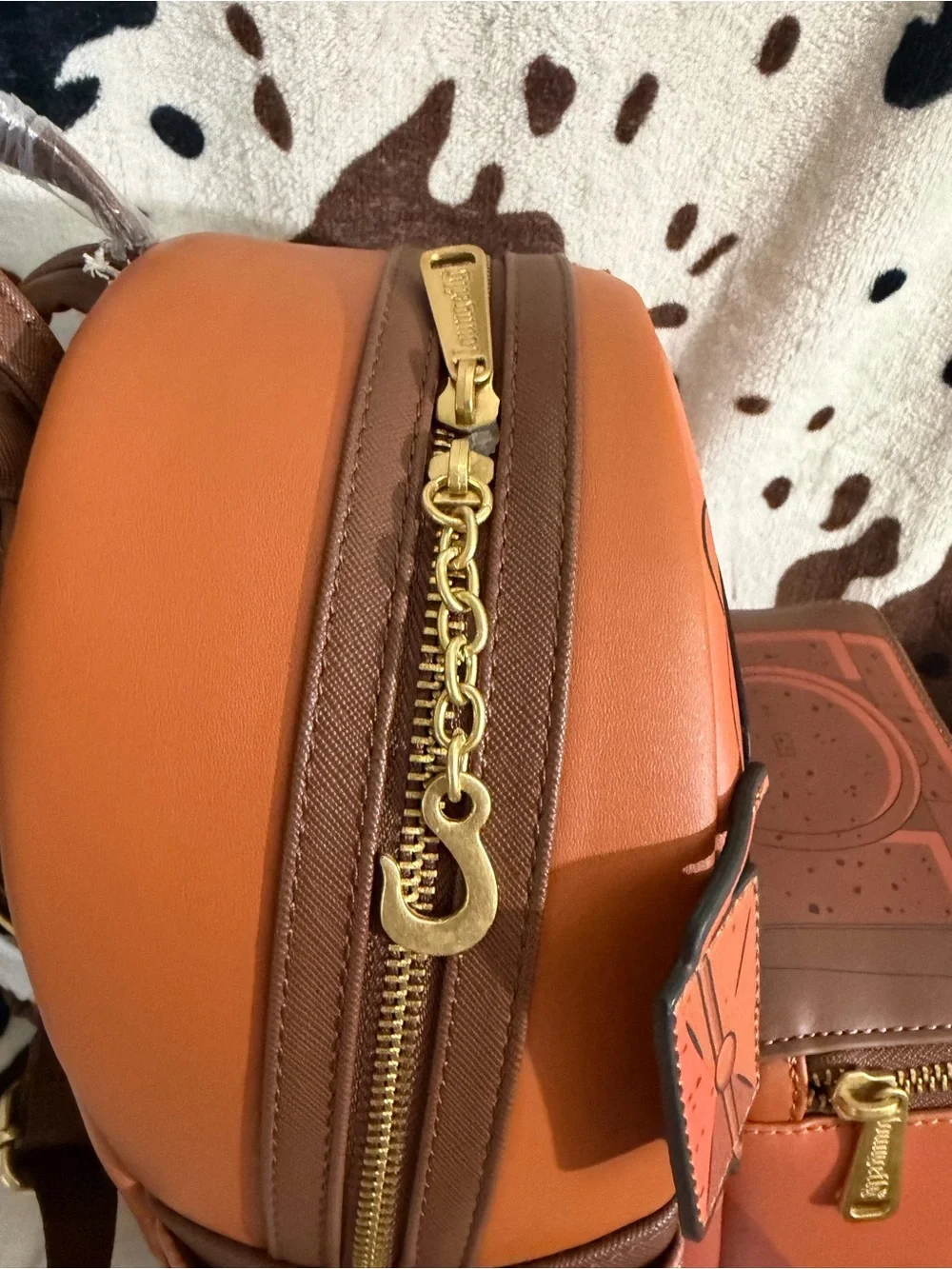 Loungefly Orange Tow Mater Mini Backpack with Character Face